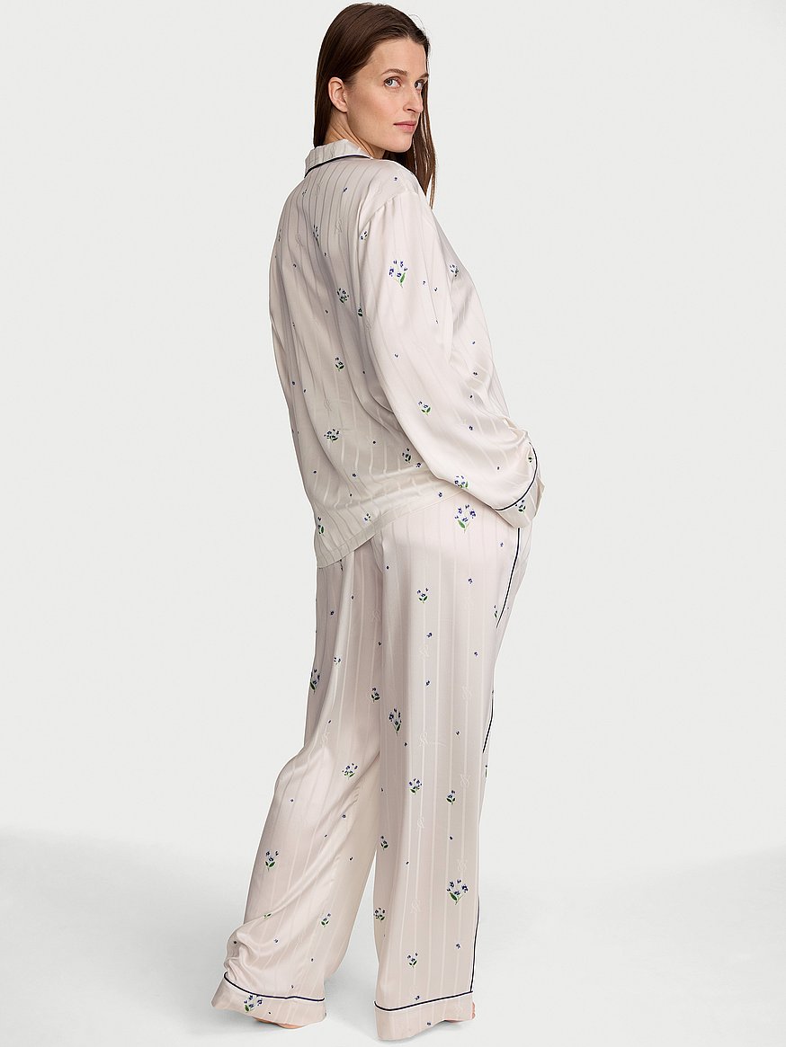 signature satin long pajama set signature satin long pajama set