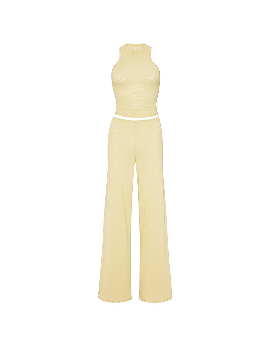 cotton shadow stripe tank & pants set cotton shadow stripe tank & pants set