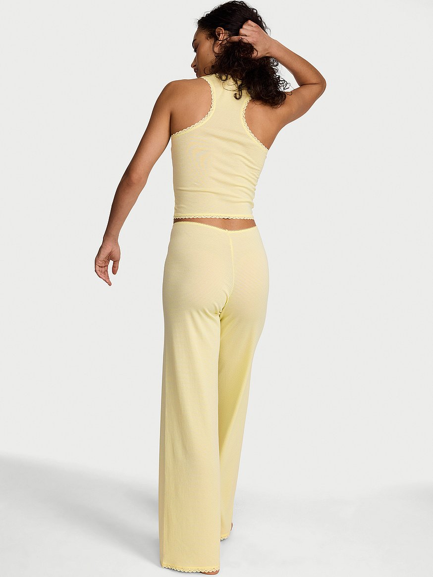 cotton shadow stripe tank & pants set cotton shadow stripe tank & pants set