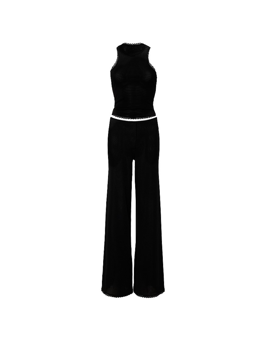 cotton shadow stripe tank & pants set cotton shadow stripe tank & pants set