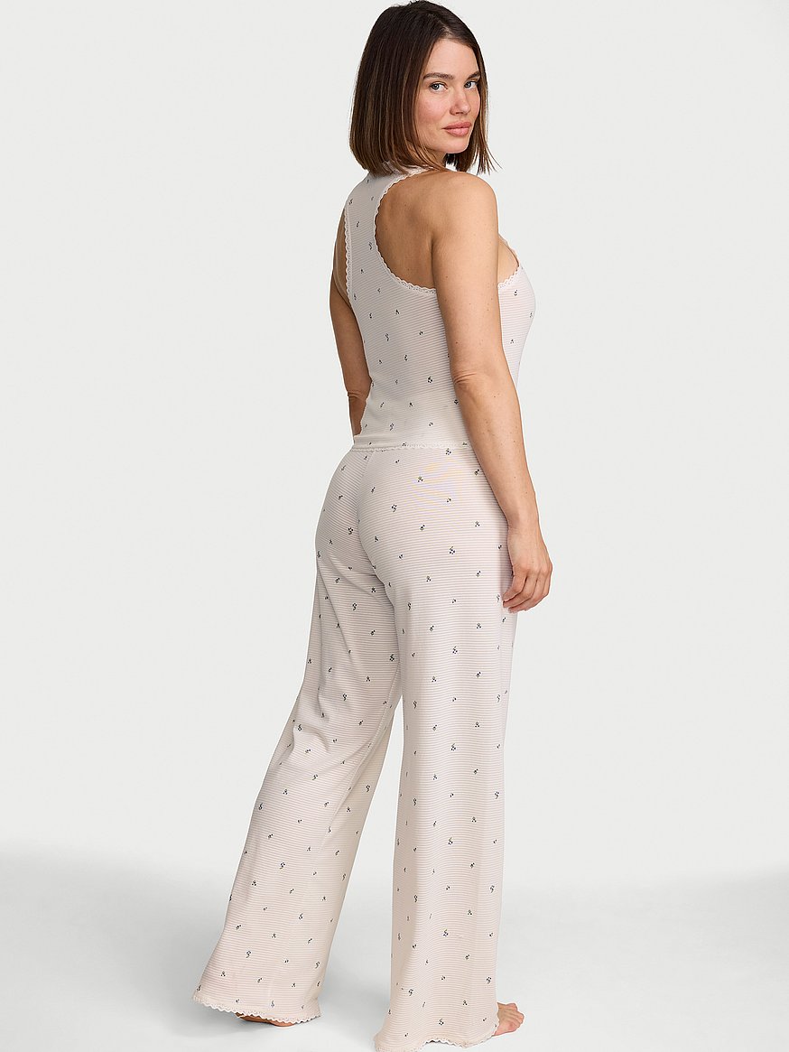 cotton shadow stripe tank & pants set cotton shadow stripe tank & pants set