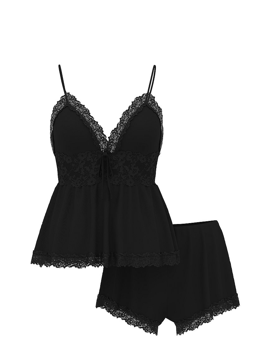 sosoft™ modal lace trim cami & shorts set sosoft™ modal lace trim cami & shorts set