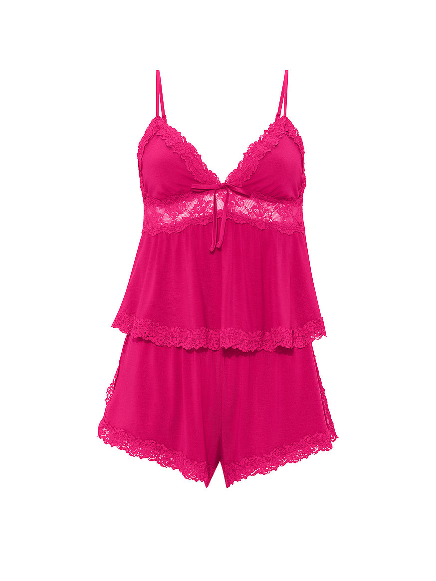 sosoft™ modal lace trim cami & shorts set sosoft™ modal lace trim cami & shorts set