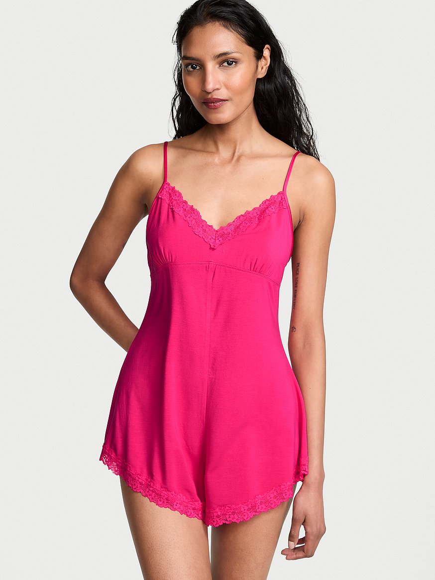 sosoft™ modal lace trim romper sosoft™ modal lace trim romper
