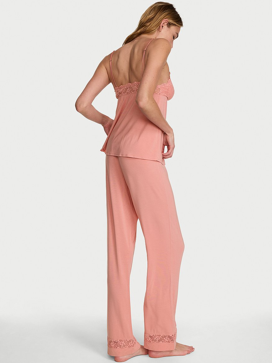 sosoft™ modal lace trim cami & pants set sosoft™ modal lace trim cami & pants set