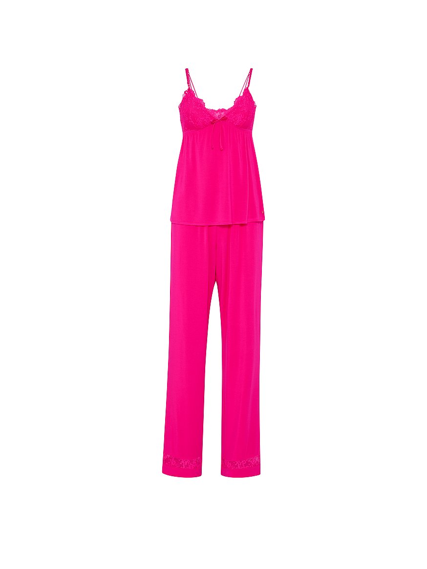 sosoft™ modal lace trim cami & pants set sosoft™ modal lace trim cami & pants set