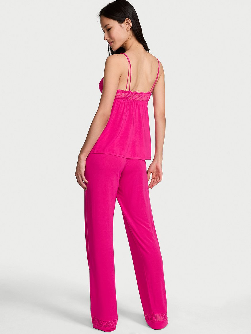 sosoft™ modal lace trim cami & pants set sosoft™ modal lace trim cami & pants set