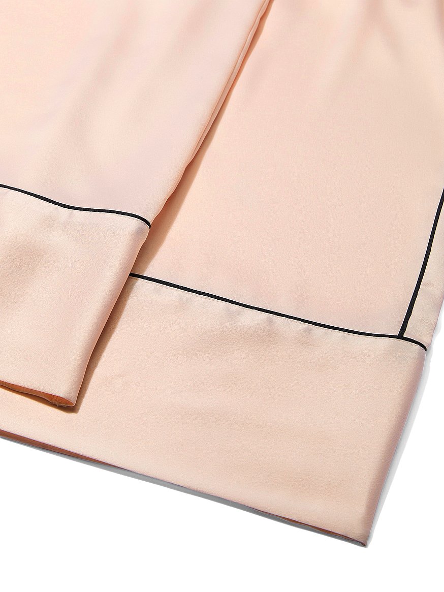 signature satin short sleeve long pajama set signature satin short sleeve long pajama set