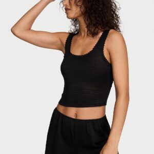 Витрина cotton shadow stripe cropped tank & shorts set