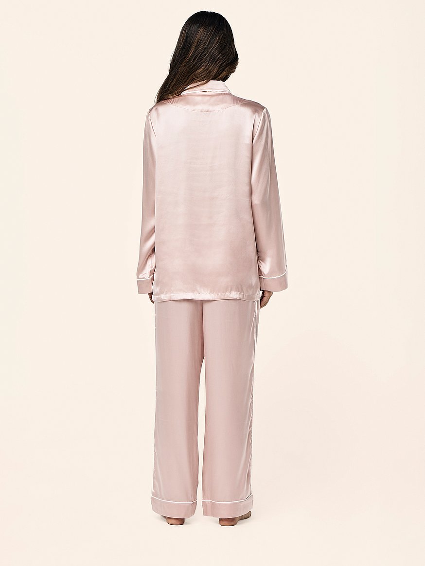 sylvie silk piped full length pj sylvie silk piped full length pj