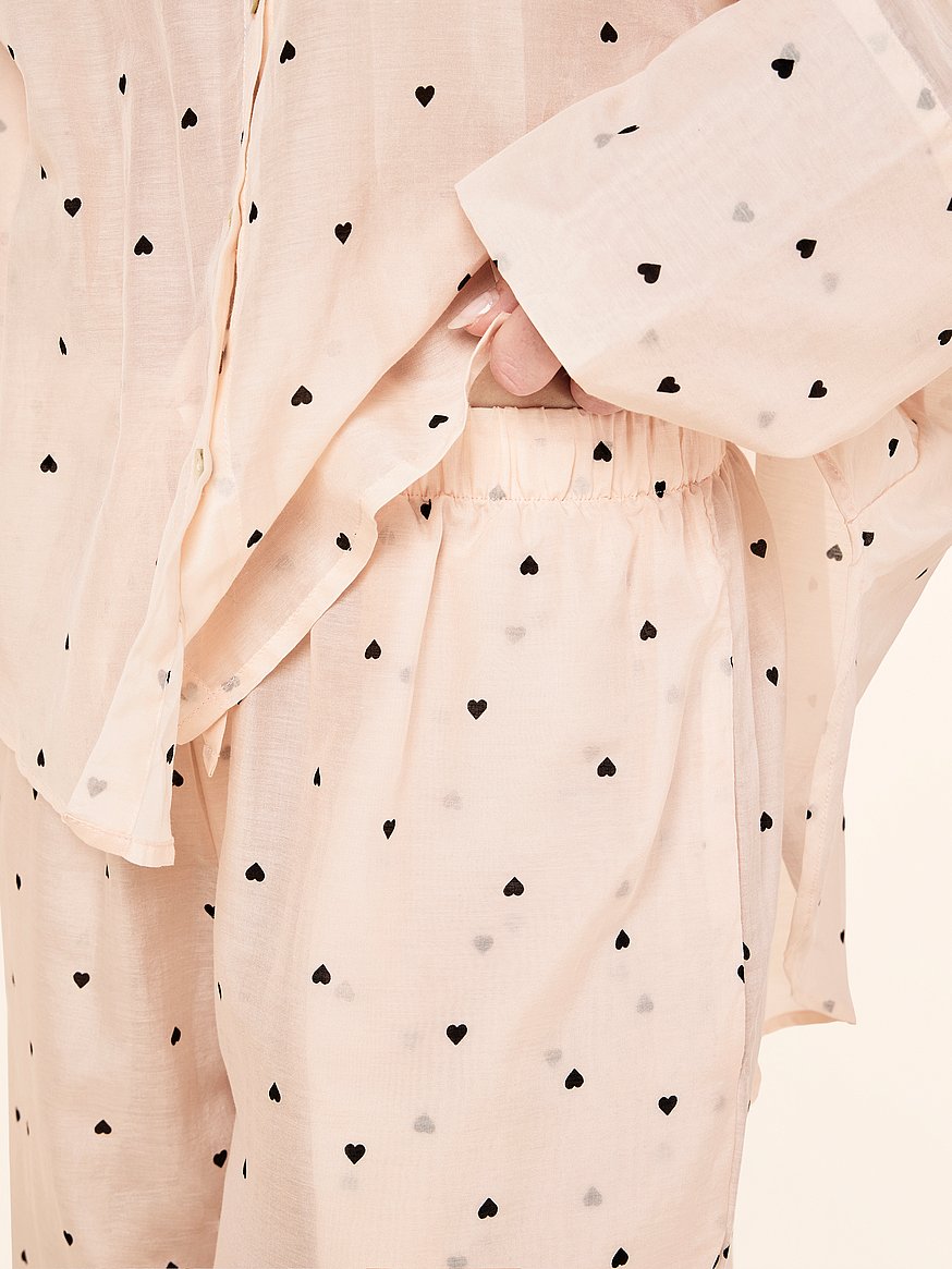 hearts full length cotton pj set hearts full length cotton pj set