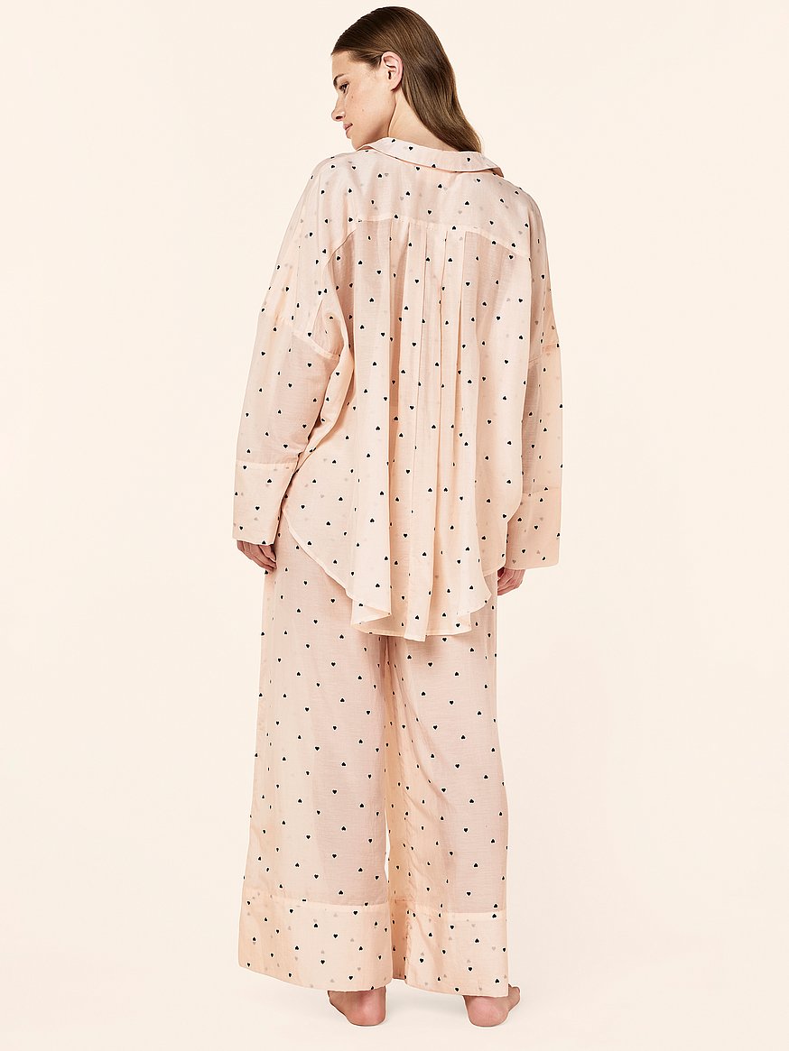 hearts full length cotton pj set hearts full length cotton pj set