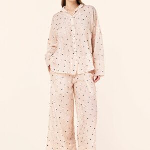 Витрина hearts full length cotton pj set
