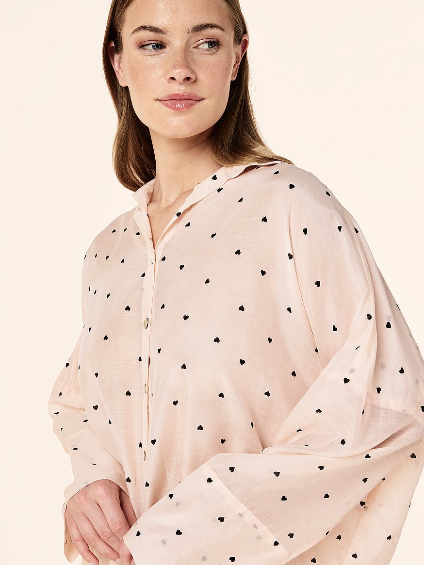 hearts full length cotton pj set hearts full length cotton pj set