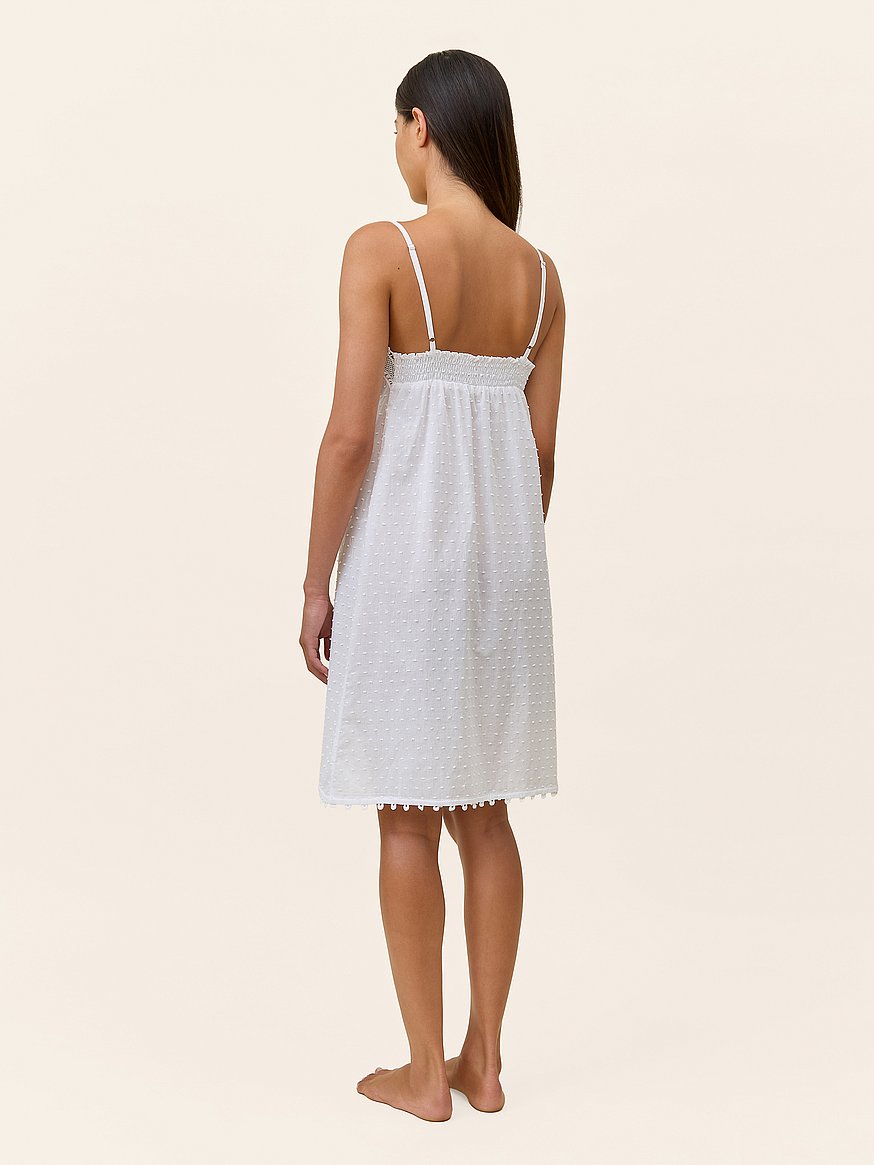 swiss dot lace front midi nightie swiss dot lace front midi nightie
