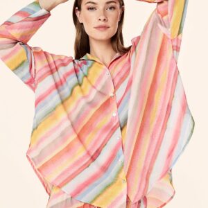 sophie stripe full length cotton pj set