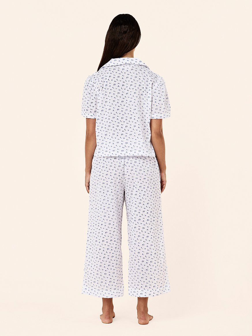 swiss dot short sleeve crop pajama set swiss dot short sleeve crop pajama set