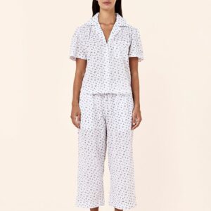 swiss dot short sleeve crop pajama set
