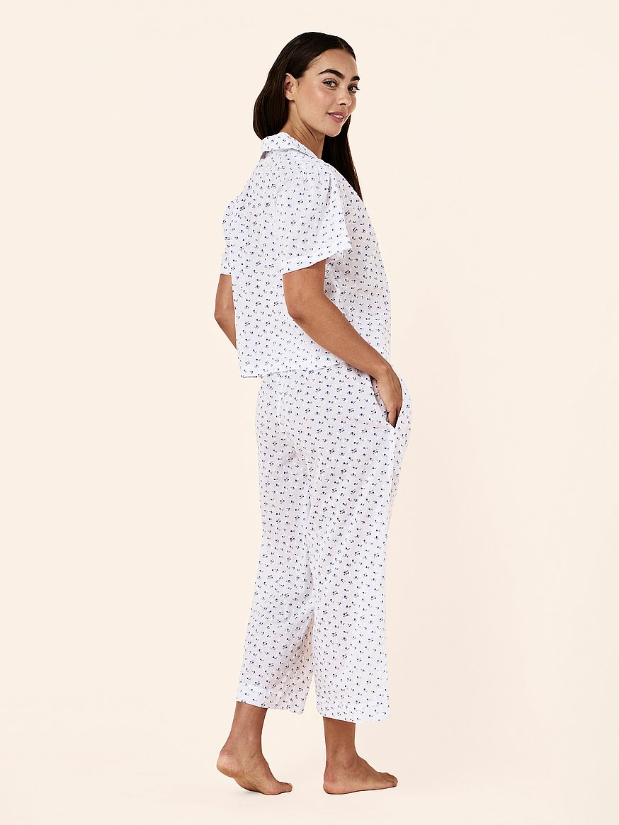 swiss dot short sleeve crop pajama set swiss dot short sleeve crop pajama set