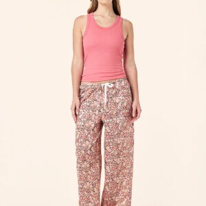 carly floral cotton wide leg pants