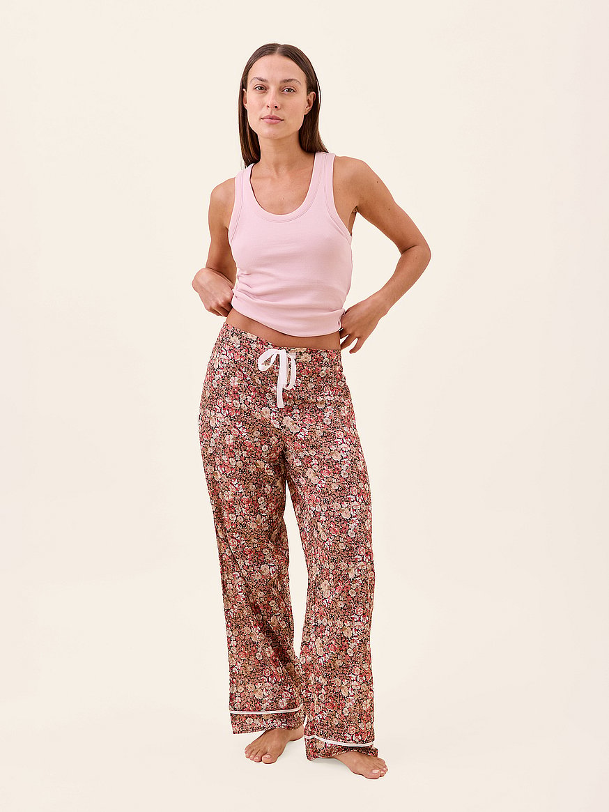 carly floral cotton wide leg pants carly floral cotton wide leg pants