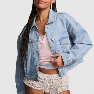 Home denim by pink boyfriend trucker jacket