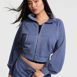 campus terry™ mock neck full zip sweatshirt