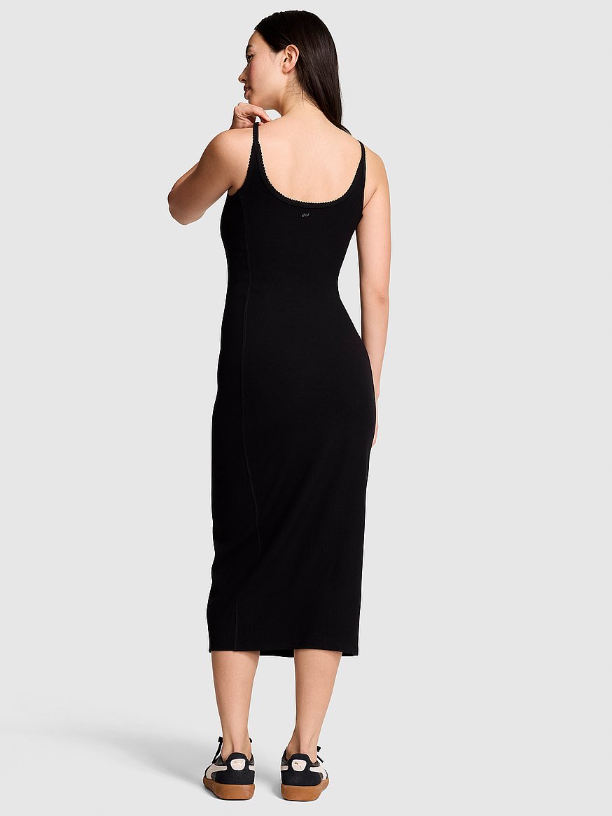 all day soft rib high neck midi dress all day soft rib high neck midi dress