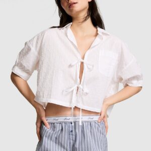 coastal cutie tie front sleepshirt