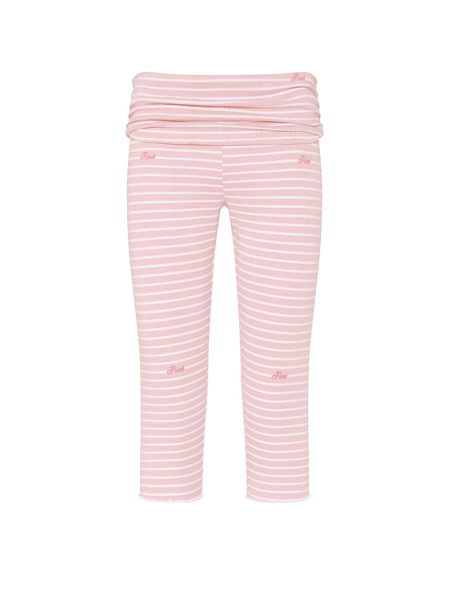 soft luxe pointelle foldover capri pants soft luxe pointelle foldover capri pants
