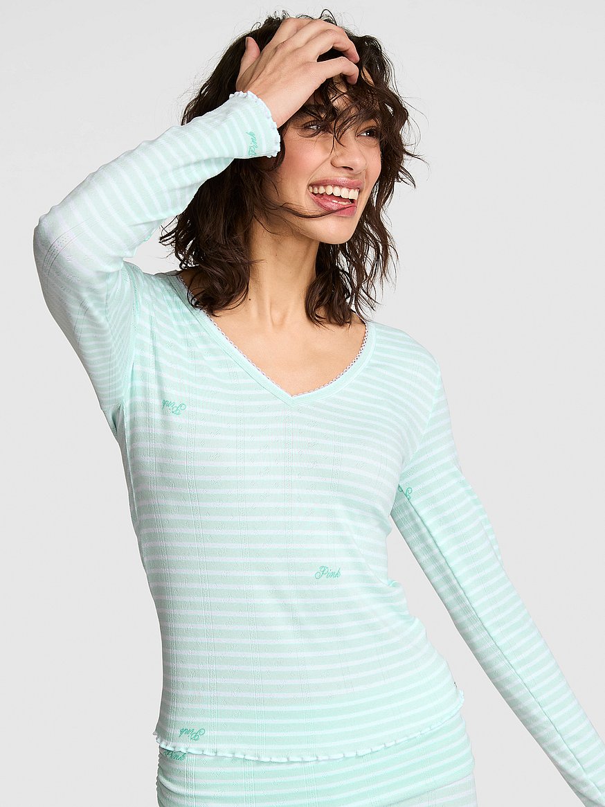 soft luxe pointelle v neck long sleeve top soft luxe pointelle v neck long sleeve top