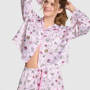 Витрина grwpink™ satin long sleeve and shorts pajama set