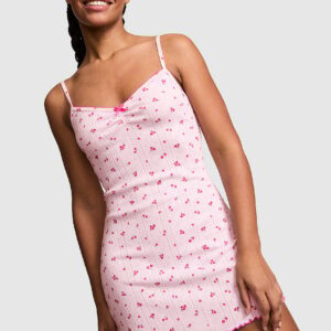 pointelle sweetheart slip dress