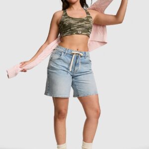 denim by pink mid rise baggy jorts