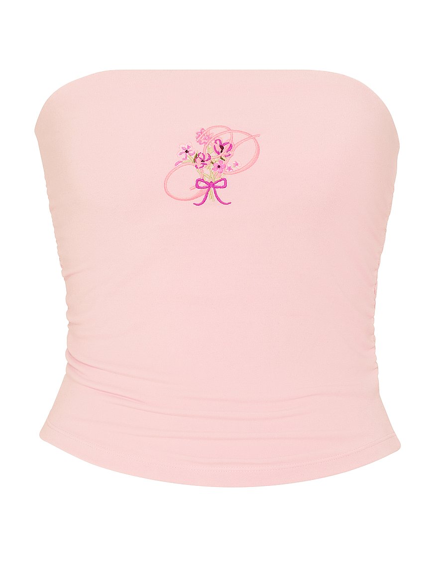 all day cotton™ side ruched tube top all day cotton™ side ruched tube top