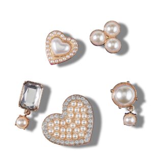 5 pack jibbitz™ pearly hearts charms