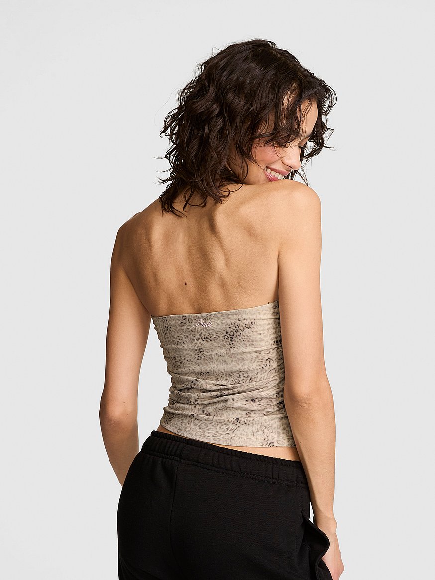 all day cotton™ side ruched tube top all day cotton™ side ruched tube top