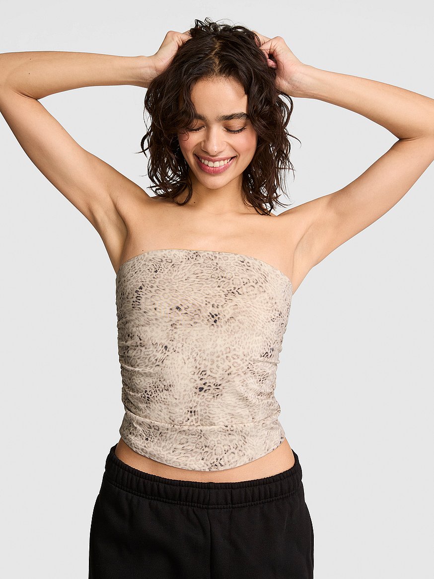 all day cotton™ side ruched tube top all day cotton™ side ruched tube top