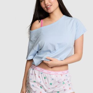 cotton boxy pajama shorts