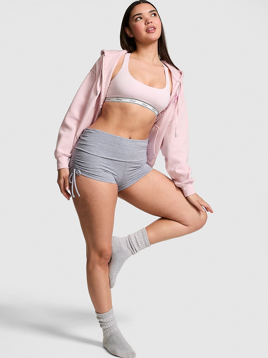 all day cotton™ foldover ruched micro shorts all day cotton™ foldover ruched micro shorts