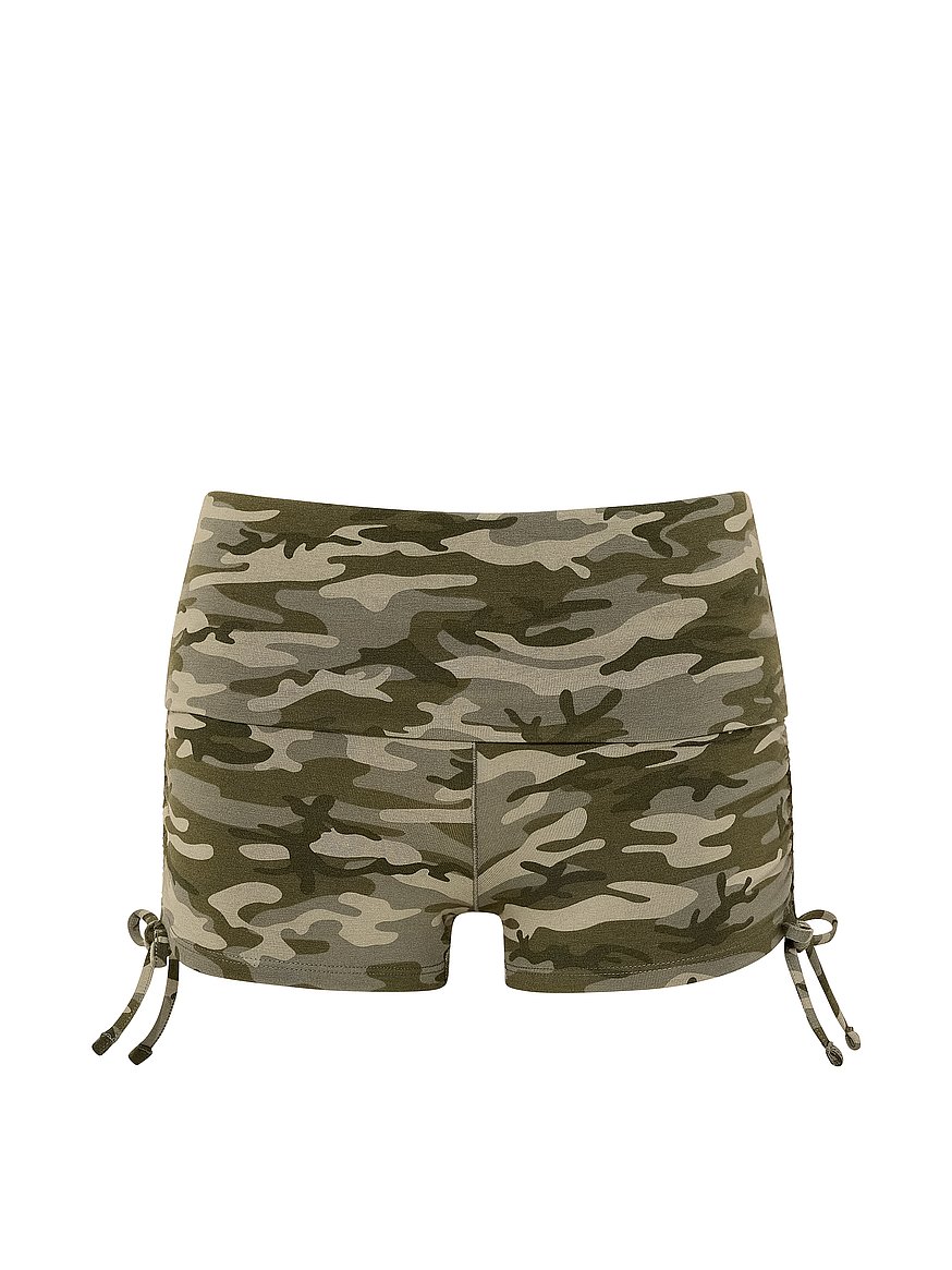 all day cotton™ foldover ruched micro shorts all day cotton™ foldover ruched micro shorts