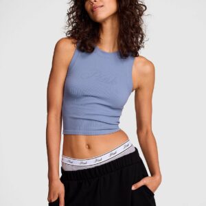 soft seamless high neck cropped tank