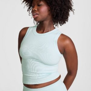 soft seamless high neck cropped tank