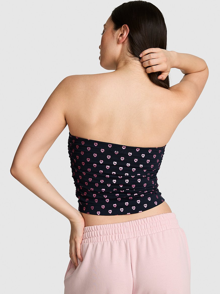 all day cotton™ side ruched tube top all day cotton™ side ruched tube top
