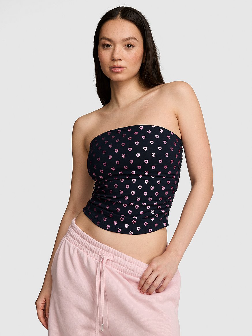 all day cotton™ side ruched tube top all day cotton™ side ruched tube top