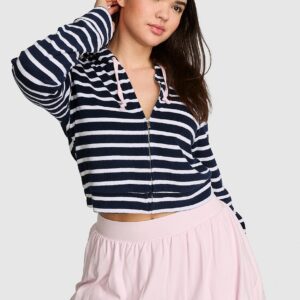 terry full zip cover up hoodie