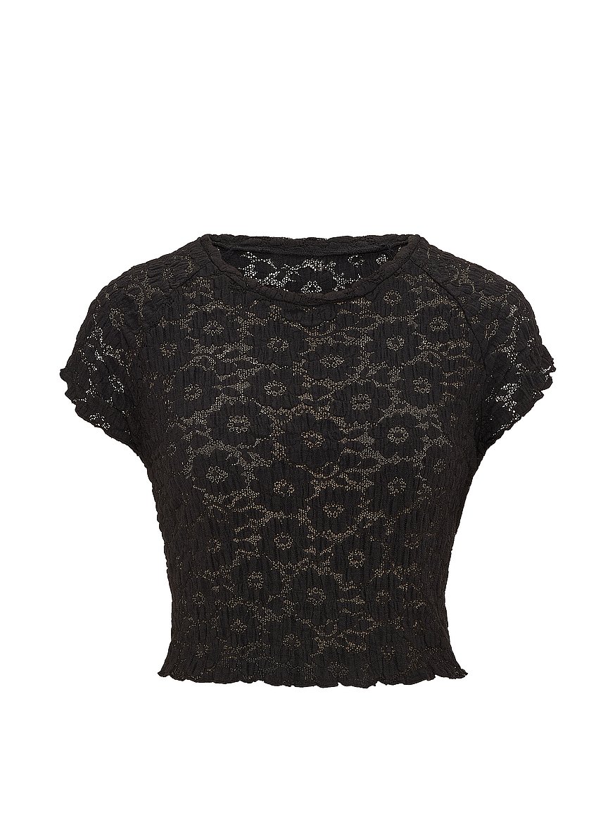 floral crochet cover up tee floral crochet cover up tee