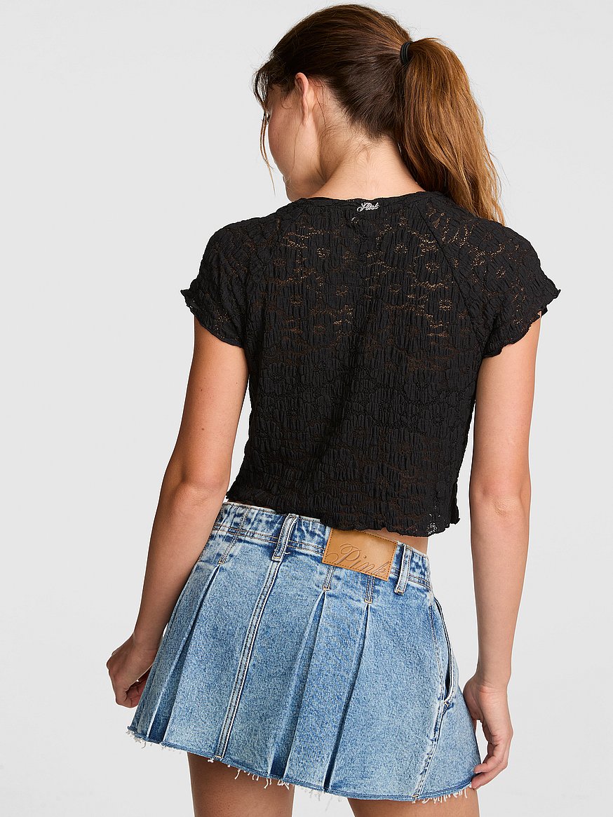 floral crochet cover up tee floral crochet cover up tee