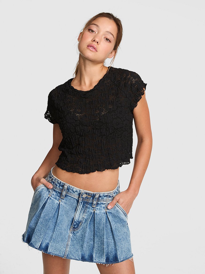 floral crochet cover up tee floral crochet cover up tee