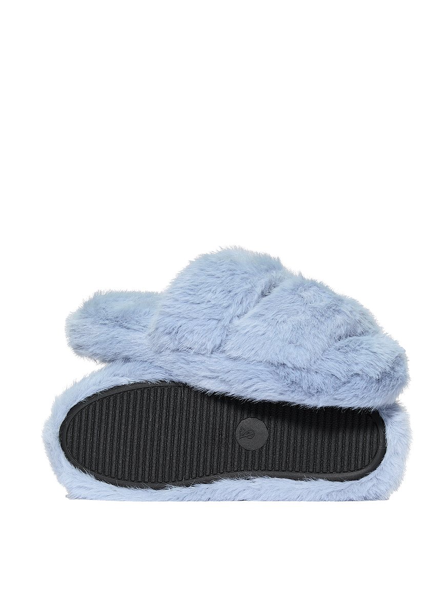 luxe plush double strap slippers luxe plush double strap slippers
